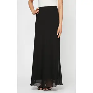 Petite A-Line Long Chiffon Skirt