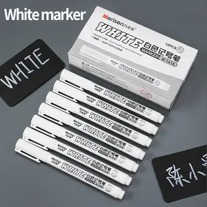 White Marker Pen, 12pcs Waterproof Oil-based Marker Pen, Marker Pen for Fabric, Wood, Leather