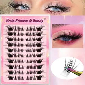 80 Cluster Format Adhesive-Free False Eyelash Clusters, Mixed Length 10-14mm, Natural Look, Waterproof and Long-Lasting, Easy to Apply Self-Adhesive Lashes, Eyelash Clusters Extensions