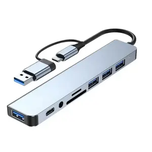 Type-C docking station 8-in-1 laptop tablet USB hub 8-port docking station