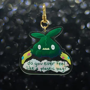 Trash Rubbish Plastic Bag Funny Acrylic Keychain