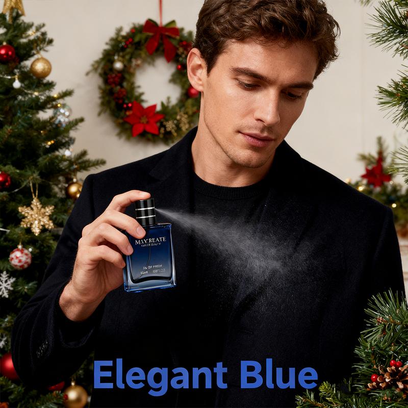 Maycreate Men's Eau De Toilette 55ml Azure Sea Salt Freshness Knight Woodsy Deep Scent EDP Perfume Spray for Spring Summer Outings Aromatic Citrusy Fragrance