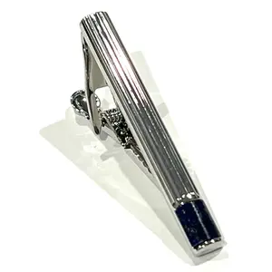 MENDEPOT Lapis Lazuli Stone Tie Clip Men Tie Bar Gift For Father Husband