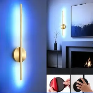 2-Pack 19.69-Inch Iron Art Wall Lamps, Easy-Install LED Lights, Rechargeable RGB Dimmable, Remote Control, Ideal for Living Room, Bedroom, Office, Led Wall Decor