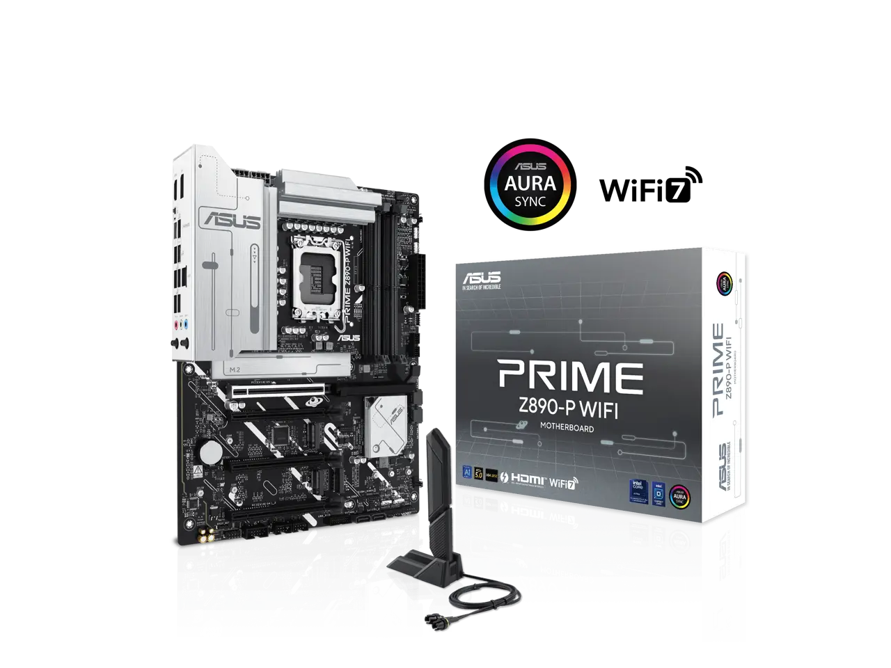 ASUS PRIME Z890-P WIFI Z890 LGA 1851 ATX motherboard, Intel® Core™ Ultra Series 2 Ready, Advanced AI PC-ready, 14+1+1+2 power stage, DDR5, PCIe® 5.0, Thunderbolt™ 4 USB Type-C®, 4x M.2, Wi-Fi 7, 2.5Gb
