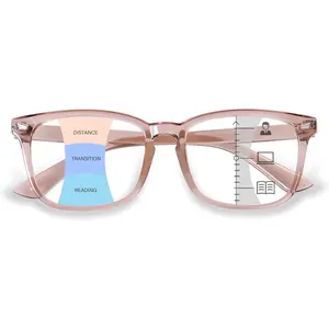 Progressive Multifocal Reading Glasses for Women Men, Anti Glare/Eyestrain Blue Light Blocking Computer Readers