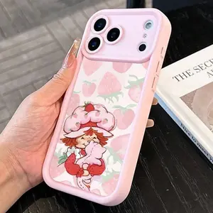 Strawberry Pattern Phone Case Cover, Soft Silicone Material, Protection, Shockproof, Fits iPhone XR 11 12 13 14 15 Plus 16 Pro Max 17 Air Series, Best Gift Choice