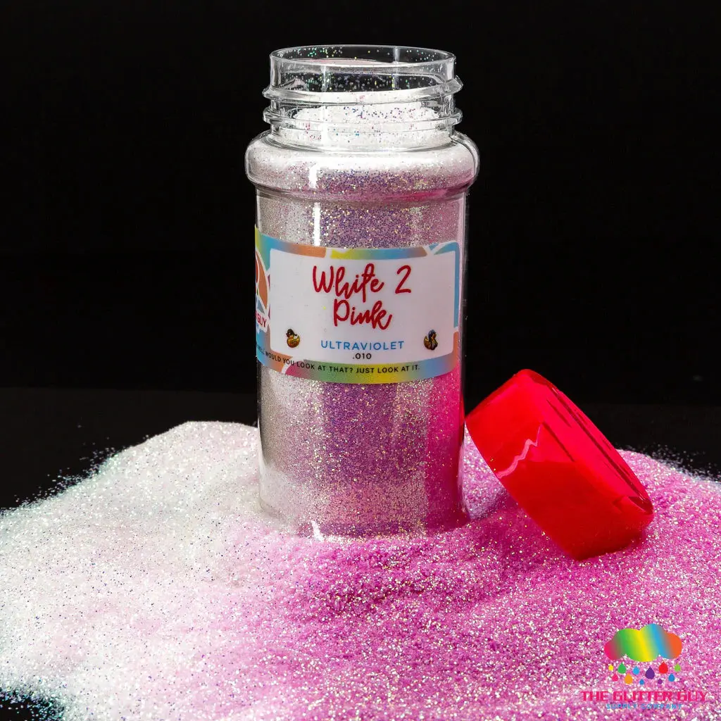 The Glitter Guy White-to-Pink Color-Changing Glitter Powder, Nail Art Decoration for Beauty & Personal Care Nail Accessories, Nail Art Glitter
