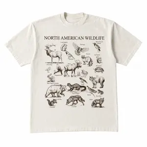 North American Wildlife Vintage 90s Unisex T-Shirt, Retro Forest Animals, Bear Shirt, Camping Nature Lover, Forestcore Nature Y2k Shirts Menswear Top Man Streetwear Tropical Shortsleeve Crewneck