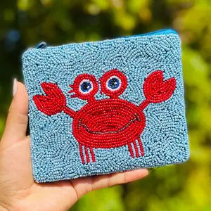 Crab Beaded Coin Purse