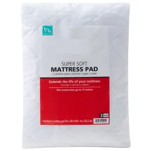 Super Soft Quilted Mattress Pad for Twin/Twin-XL Bed, 39 in x 80 in