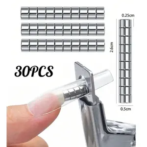 Small Magnets For Acrylic Nails Detachable Round Cylinder Shaped Magnets Professional Nail Art Clipper cat eye nail