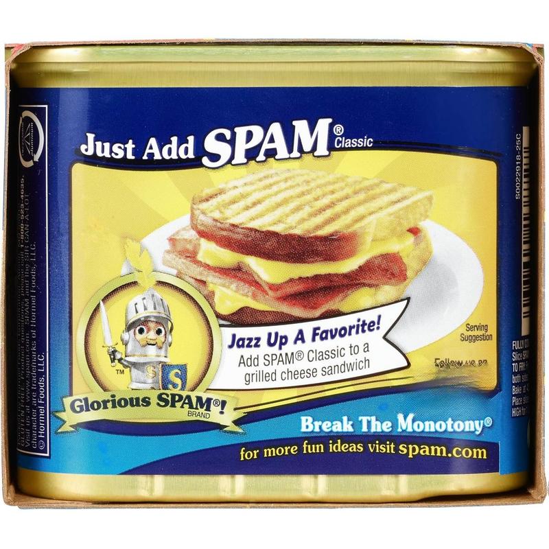SPAM Classic Canned Meat, 12 Ounce (2 Pack), Fully Cooked Pork & Ham, 7g Protein Per Serving, 0g Trans Fat, Low Carb, Keto-Friendly, Gluten Free, Easy Open Can, Perfect for Sandwiches & Breakfast