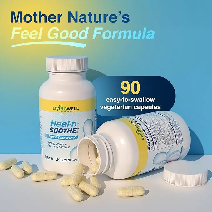 HEAL-N-SOOTHE Joint Support Supplement – Enzyme & Herbal Mobility Formula (90 Capsules)