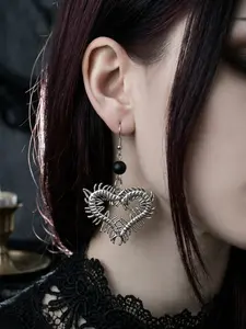 Centipede Heart Earrings, Gothic jewelry, Venom, Retro, Pagan, Witchcraft, Insect, Alternative, Centipede Charm, punk, Statement Earrings, For Women