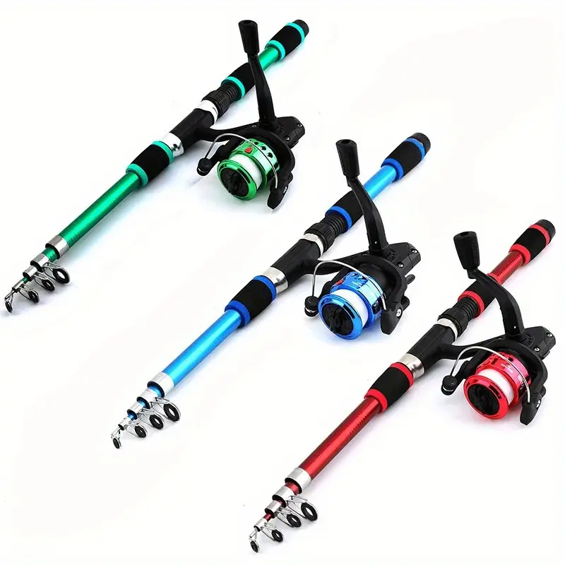 Ambidextrous Remote Control Fishing Rod & Reel Combo Set - 70.87 in Durable Fiberglass Casting Rod, Fast Action, Lightweight Fit, Mixed Freshwater & Saltwater Portable Fishing Gear