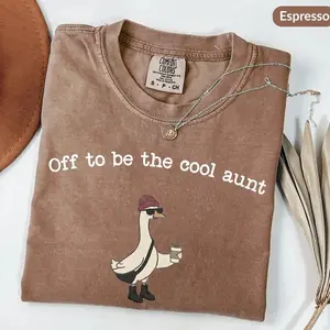 Comfort Colors Auntie Silly Goose Shirt, Cool Aunt T-Shirt, Cool Aunts Club New Pregnancy Announcement Tee - TrendWear USA