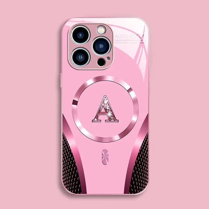 Suitable for [iPhone 13 Pro] high-end MagSafe phone case，Luxury Magnetic Case Shockproof Protective Cover Choose from all 26 letters with Magsafe Support 952