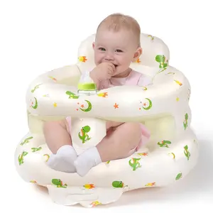 Inflatable Baby Seat for Babies 3-36 Months, Aloxina Sit Me Up Floor Chair with Built-in Air Pump, Infant Support Seat for Sitting & Learning to Sit, Full Surround Design (Dinosaur)