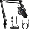 Socodox Premium Dynamic Core Gaming Microphone Set for Adults, Wired USB/XLR-Cable, Plug-in Power, Boom Arm Stand, RGB Light, 24-bit/48kHz Audio, 40Hz-15kHz, Volume Knob, Mute, Headphone Jack, Supplier Warr - PC/Laptop Mic, Father's Day Gift