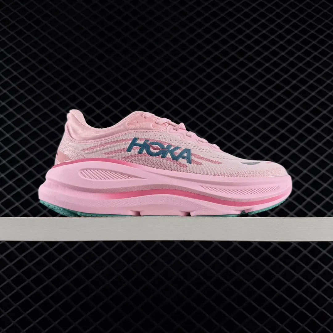 Full Pink Mesh Thick‑Sole Running Shoes, EVA High‑Cushion Midsole Teal Toe Cap Breathable Women Jogging Athletic Sneakers
