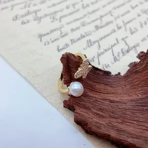 Product Name: Autumn Butterfly Pearl Ring   Item Number: JZ036038   Materials: Freshwater Pearl