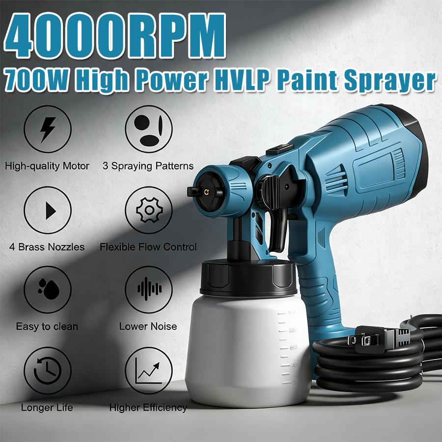 Electric Paint Sprayer for Home DIY - 3 Nozzles & Spray Patterns, Easy Clean Paint Gun for Walls, Furniture & Fences toolupgrade Electric Paint Sprayer for Home DIY - 3 Nozzles & Spray Patterns, Easy Clean Paint Gun for Walls, Furniture & Fences toolupgrade
