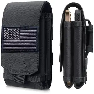 Double Molle Laser Cell Phone Pouch Tactical Belt EDC Pouch Holder Waist Accessories Bag Outdoor Camping Mobile Phone Pack Bag