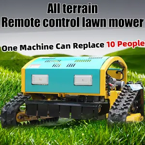 Control Lawn Mower with Lifting Head Heavy-Duty Crawler Drive for 80% Slopes Long-Range Remote Control All-Terrain for Lawns/Orchards Durable Cordless Electric Yard Machine（1）