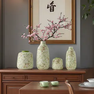 Blue Porcelain Ceramic Vase, Chinese Style Design, Holds Water & Fresh Flowers, Multifunctional Decorative Display Piece