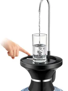 Smart Desktop Water Dispenser Pump for 2-5 Gal Water Jugs - USB Rechargeable, Dual Switch Control Automatic Pump, Portable Hands-Free Dispenser for Home, Office (Black)