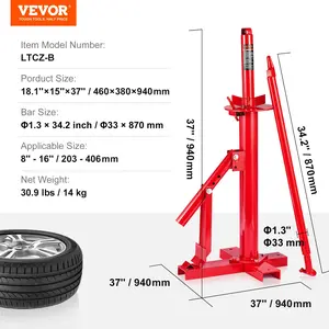 VEVOR Manual Tire Changer, Portable Hand Bead Breaker Mounting Tool for 203 - 406 mm Tires, Compatible with Car Truck Trailer, Tire Mounting Machine for Home Garage Small Auto Shop