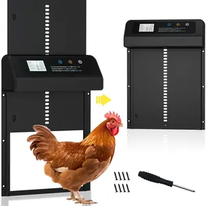 Automatic Chicken Coop Door, Battery Powered Chicken Coop Door with Anti Pinch Function, Timer and LCD Display Chicken Coop Door