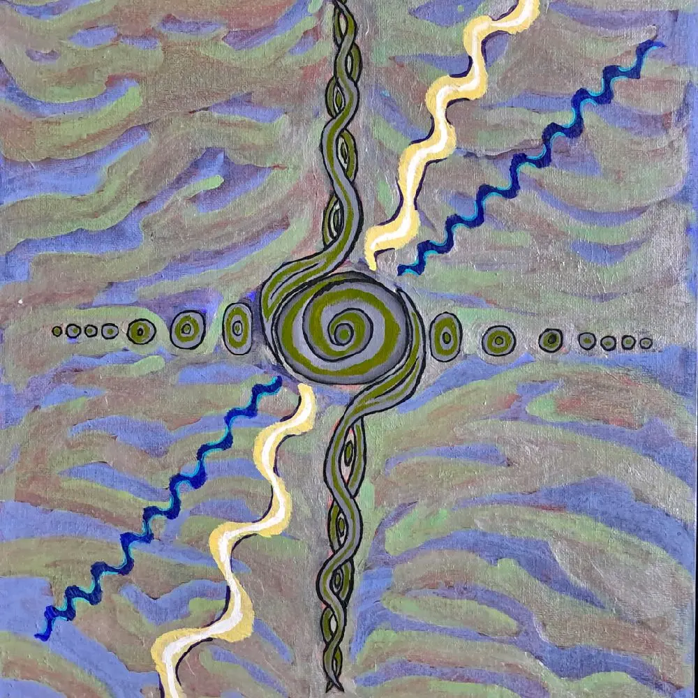 The Seed Original Painting Unframed Acrylic on Canvas Board 16x20 Symmetrical Madala Design 2013 Artwork Geometric Artistic Wall Decoration