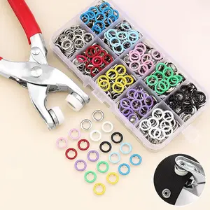 100 Piece Snap Button Set, Hand Press Line Clamp, Ideal for Crafts, Easily Fix Clothes Bags Hats, Sky Blue Sewing Accessories
