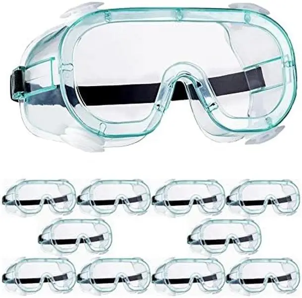 Protective Safety Goggles, Anti-Fog, Vented, Z87+, Soft, Adjustable, OTG, Wide