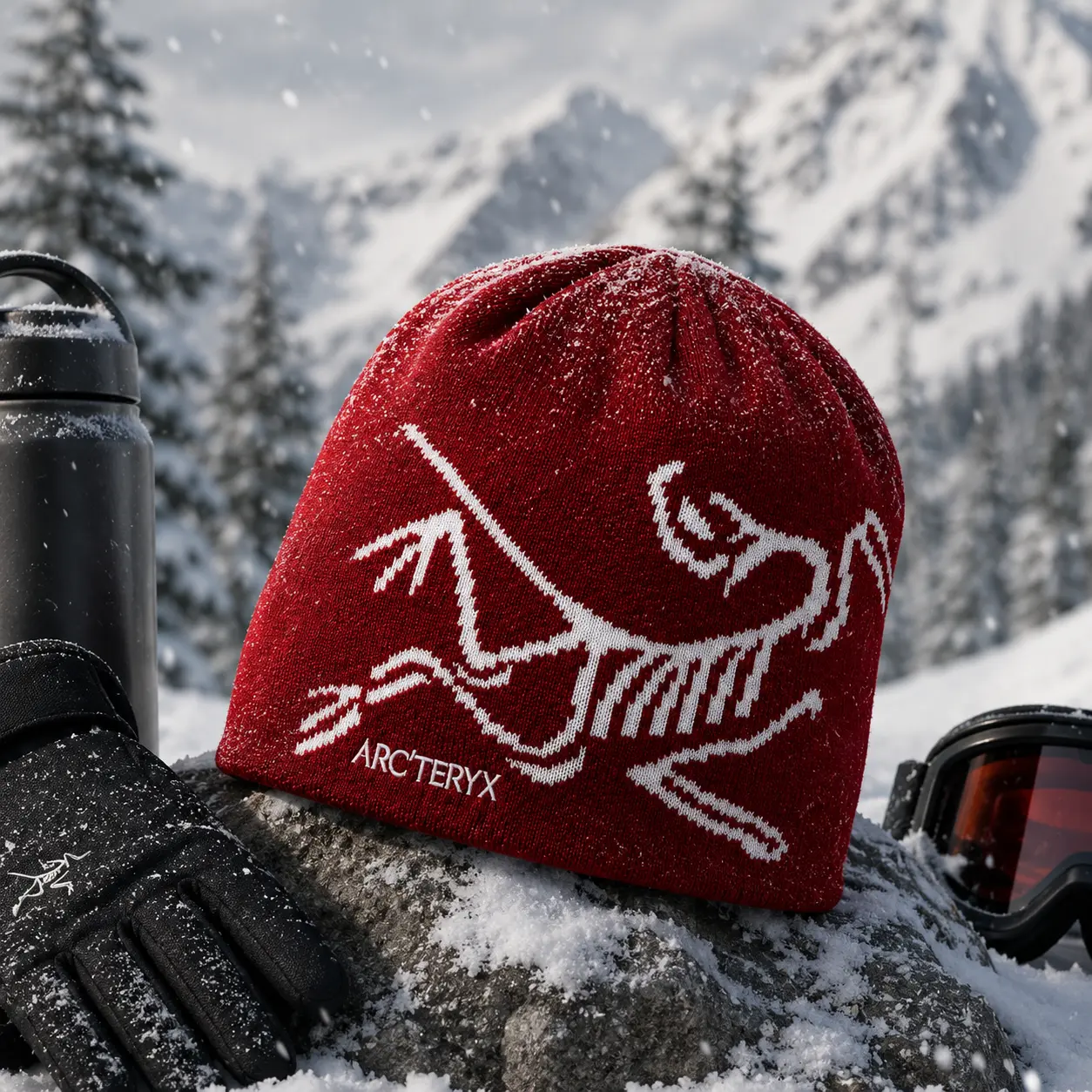 Arc'teryx Frozen Peak Bird Head Beanie– Frozen Peak Winter Knit Beanie, Warm Unisex Knit Winter Hat, Cold Weather Cap for Skiing Snowboarding Hiking Climbing Outdoor Adventure, comfortable blend of wool and recycled polyester, skiing, snowboarding,