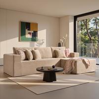 108" Beige L Shaped Right Chaise