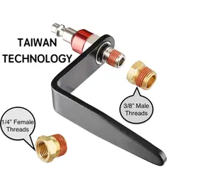 Steel Pneumatic Tool Rafter Hook Hanger, Lightweight, Durable,Reusable Metal Organaizer Adjustable Easy Install Hooks With 1/4" Air Tool Swivel Fitting, for Air Nailer, 1-Piece Brass Fitting