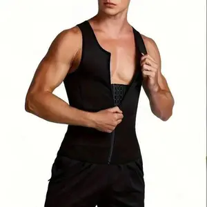 Men’s Shapewear Hooks Waist Trainer Compression Vest - 3-Row Hook-and-Zipper Closure, Tummy Control Waisttrainer, Waistline Shaper, Sweat & Performance Workout Gear