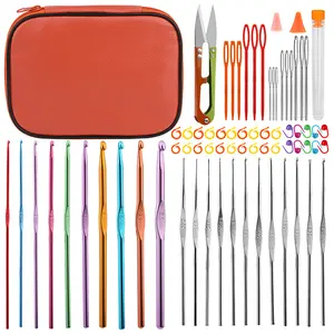 96-PCS Crochet Tool Set Crochet Supplies  Crochet Set with Storage Case  Reusable Crochet Tool Set  Multifunctional Portable Crochet Set  Suitable for Beginners and Professional Crocheters