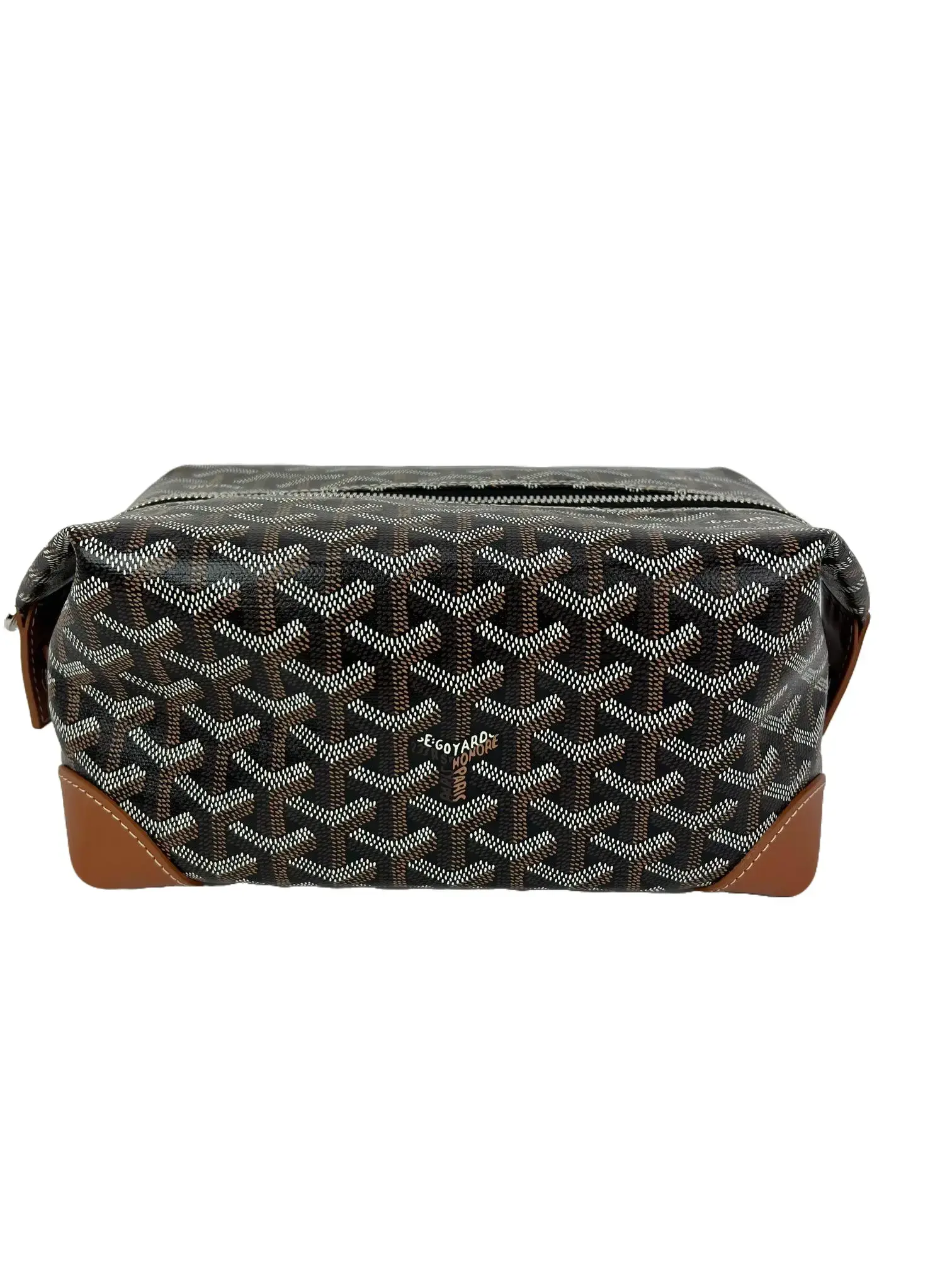 Pre-owned Goyard Canvas Bag Accessories Goyardine Boeing 25 Trousse De Toilette, Excellent Black Bag Accessory Case
