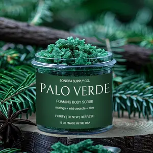 Men's Body Scrub - PALO VERDE Moringa + Wild Chaparral Leaf Body Scrub for Men