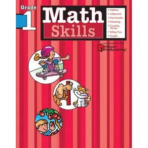 Math Skills: Grade 1 (Flash Kids Harcourt Family Learning) by Flash Kids Editors [Paperback Book]