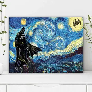 Van Gogh Starry Sky Pattern Canvas Painting – Colorful Modern Art Poster Wall Decor for Home, Living Room, Bedroom & Office