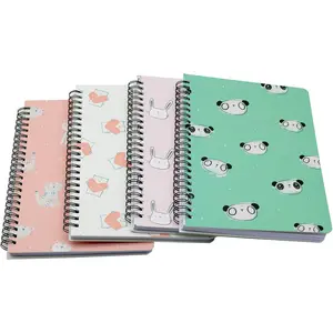 4 Pack (A5) Spiral Notebooks Journal Hardcover Planner 8.26 x 5.9 Inch 160 Pages Ruled Lined Notebook White Paper for Students Office School Supplies (style 4-  4 pack, A5)