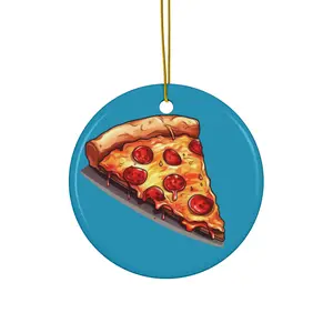 Pizza Slice Ceramic Ornament
