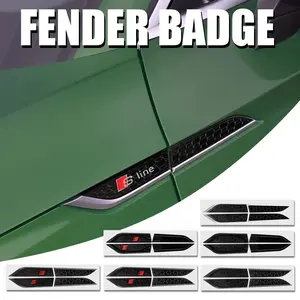2pcs Car Styling Fender Side Wing Decoration Stickers Emblem ABS Decals For AUDI S5 SLINE RS5 ABT Badge Auto Modification Accessories