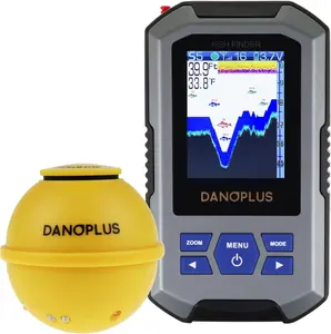 Portable Fish Finder Large HD Display Wireless Fish Finder, Fish Finders & Depth Finders for Boats with 147 Feet Depth Detection Sensor, Rechargeable Castable Fish Finder Display Fish, Temp, Depth DANOPLUS