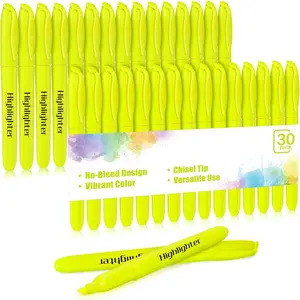 30 Pack Yellow Highlighters Bulk, Quick Dry No Bleed Chisel Tip Markers for School Classroom Office Supplies, Teachers Students Adults